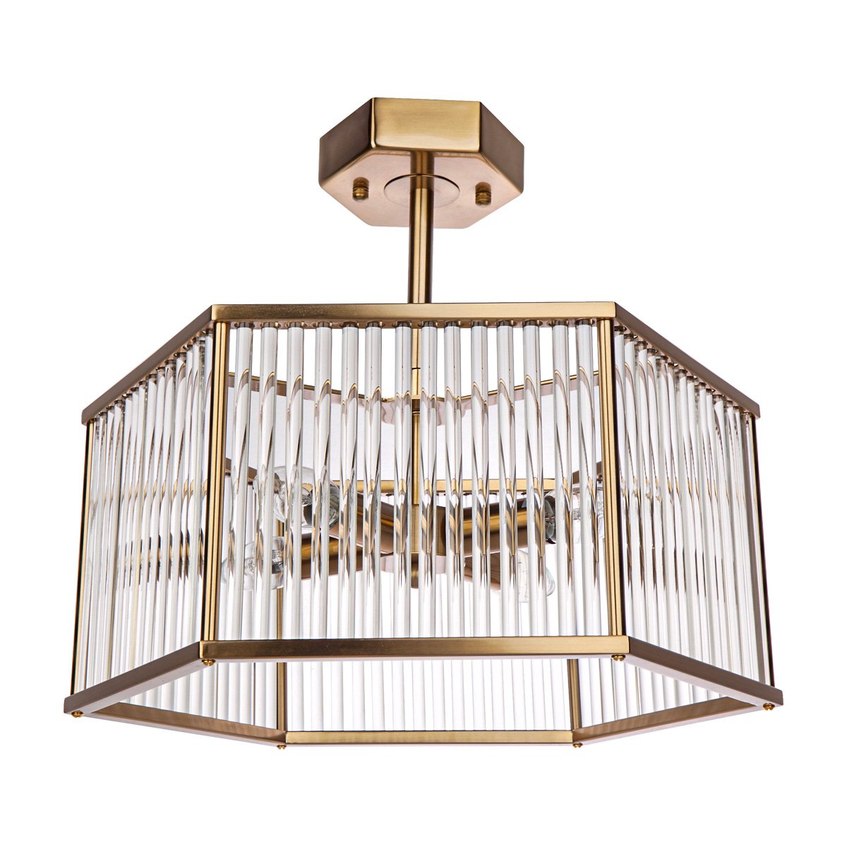 Hexad Flush Mount - Antique Brass