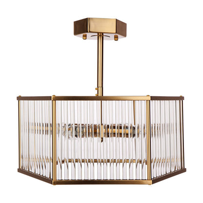 Hexad Flush Mount - Antique Brass