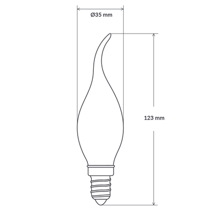 4W Flame Tip Candle Dimmable LED Bulb (E14) Frost in Natural White-Candle Bulbs-Liquidleds