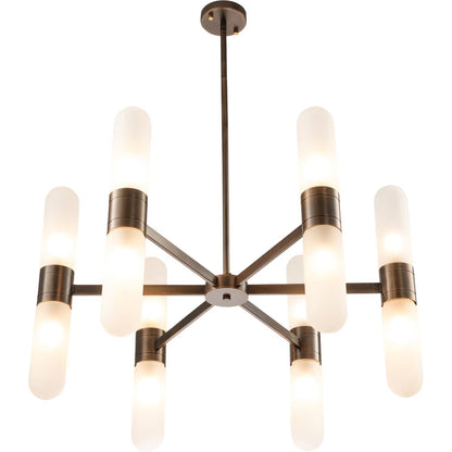 Hepburn 12 Light 6 Arm Pendant Antique Brass