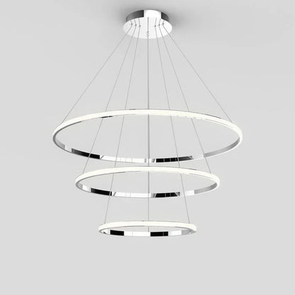 Crown 3 Ring Pendant Light 3000k/5000k in Black, Chrome or Gold