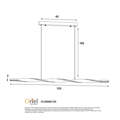 AEON Linear TriColour LED Pendant Black