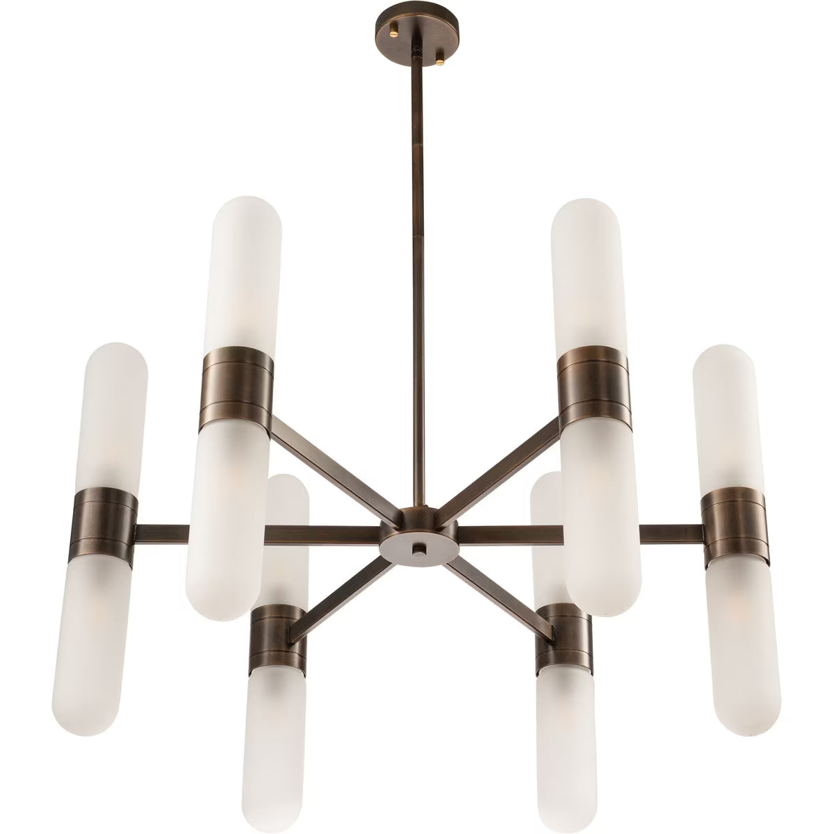 Hepburn 12 Light 6 Arm Pendant Antique Brass