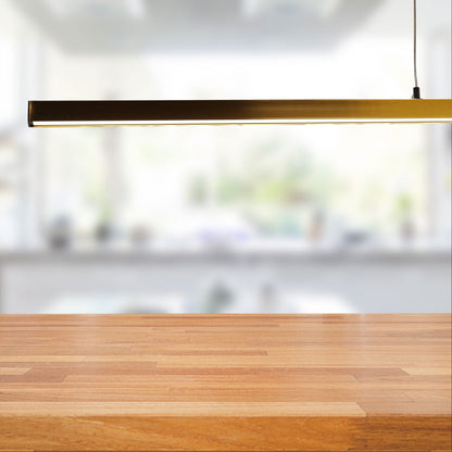 SHARD.1500 SATIN BRASS Linear Slimline TriColour LED Pendant