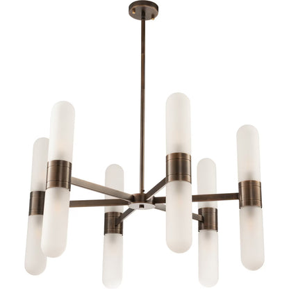 Hepburn 12 Light 6 Arm Pendant Antique Brass