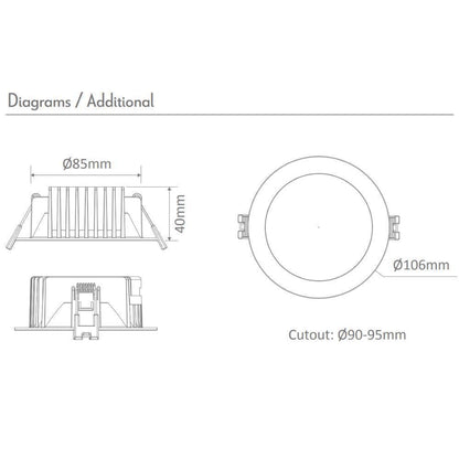 Domus HASTY - 8W Colour Switchable LED Downlight IP54 240V - TRIO