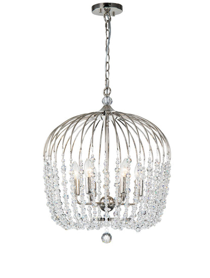 Evelyn 6 Light 48CM NICKLE,BLACK