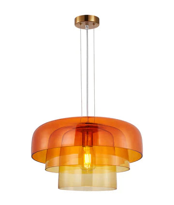 GELATINA: Interior Dome Glass with Brass Highlight Pendant Lights