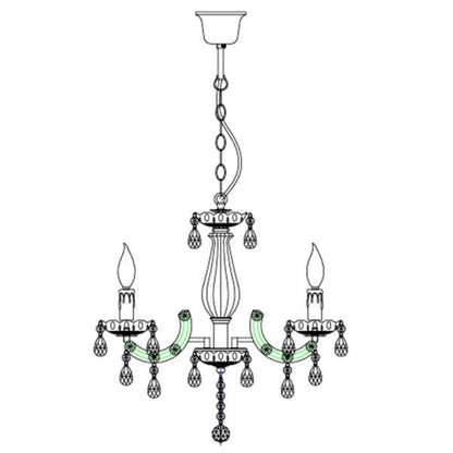 La Spezia 5-Light Acrylic Chandelier Light in Black - LL002CH005B