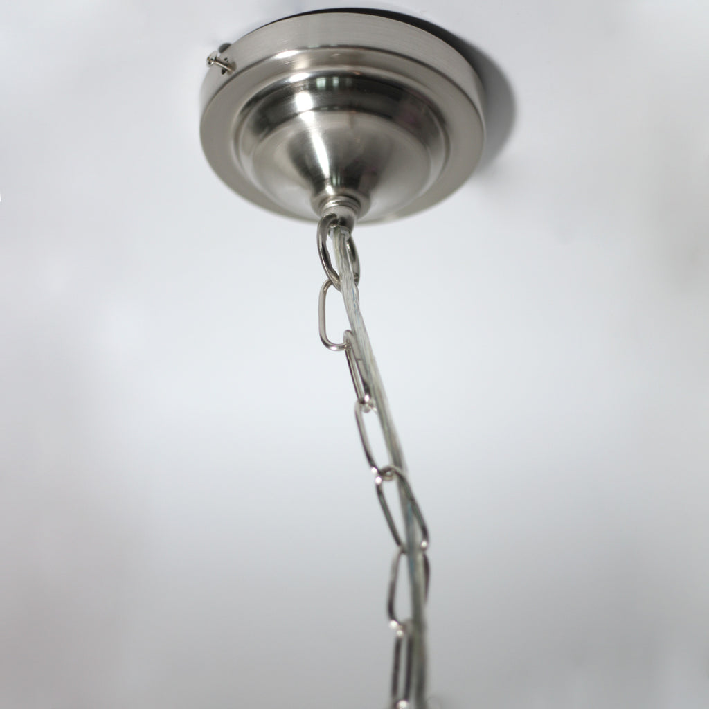 Beata 1 Light Small Chandelier Light Satin Nickel & Grey - LL002CH095S