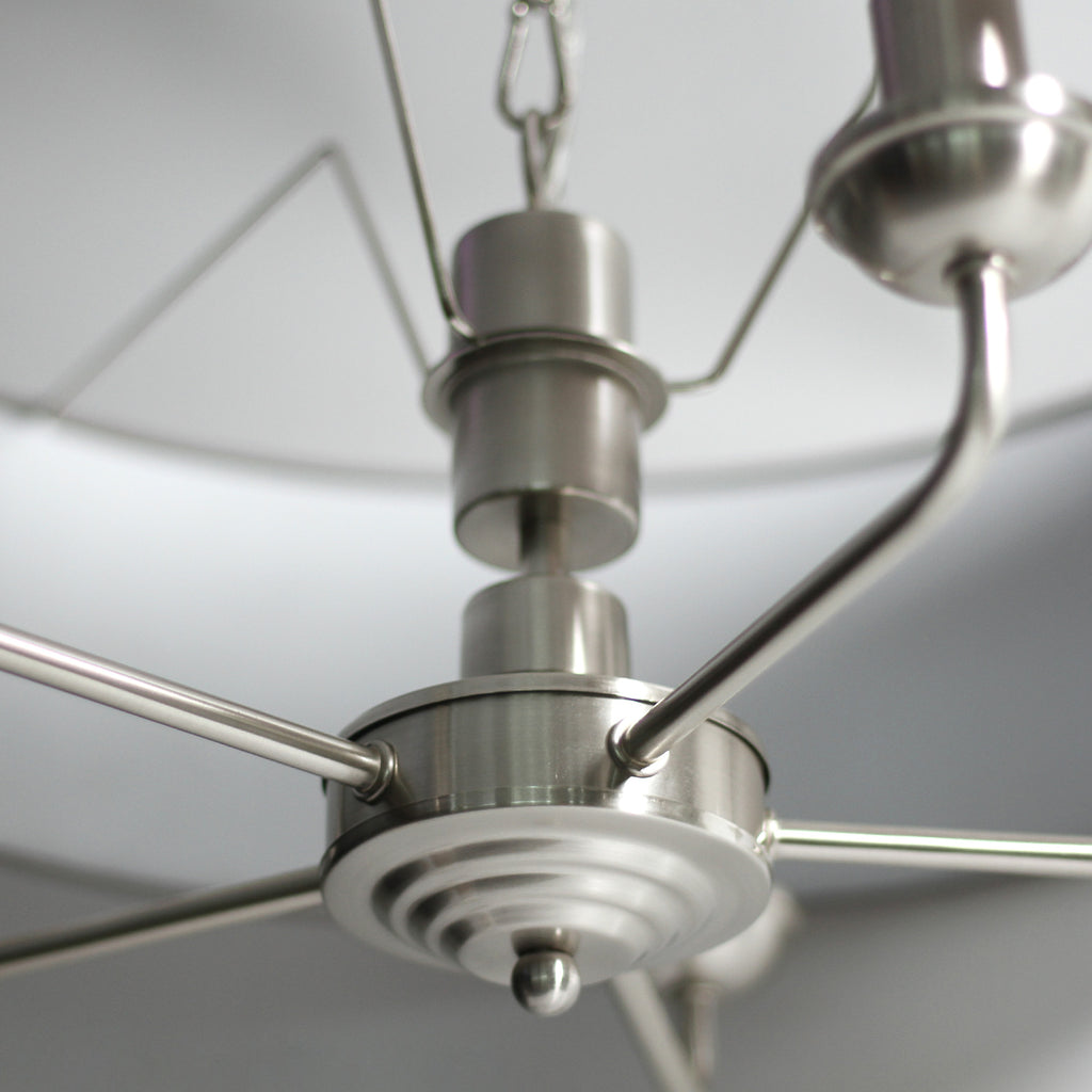 Beata 1 Light Large Chandelier Light Satin Nickel & Grey - LL002CH095L