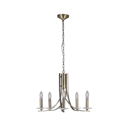 Corrine 5 Light Chandelier Antique Brass - LL002CH096AB