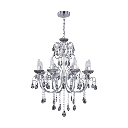 Rovert 8 Light Large Chandelier Chrome & Smoke - LL002CH109L
