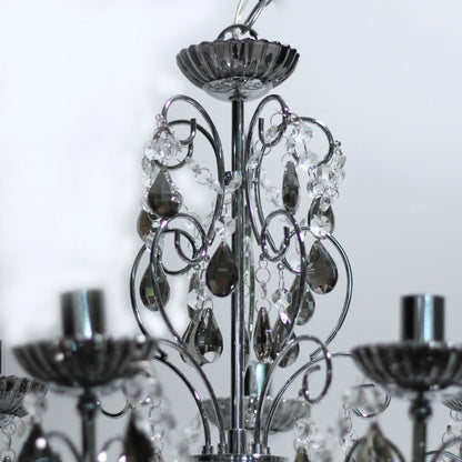 Rovert 5 Light Small Chandelier Chrome & Smoke - LL002CH109S