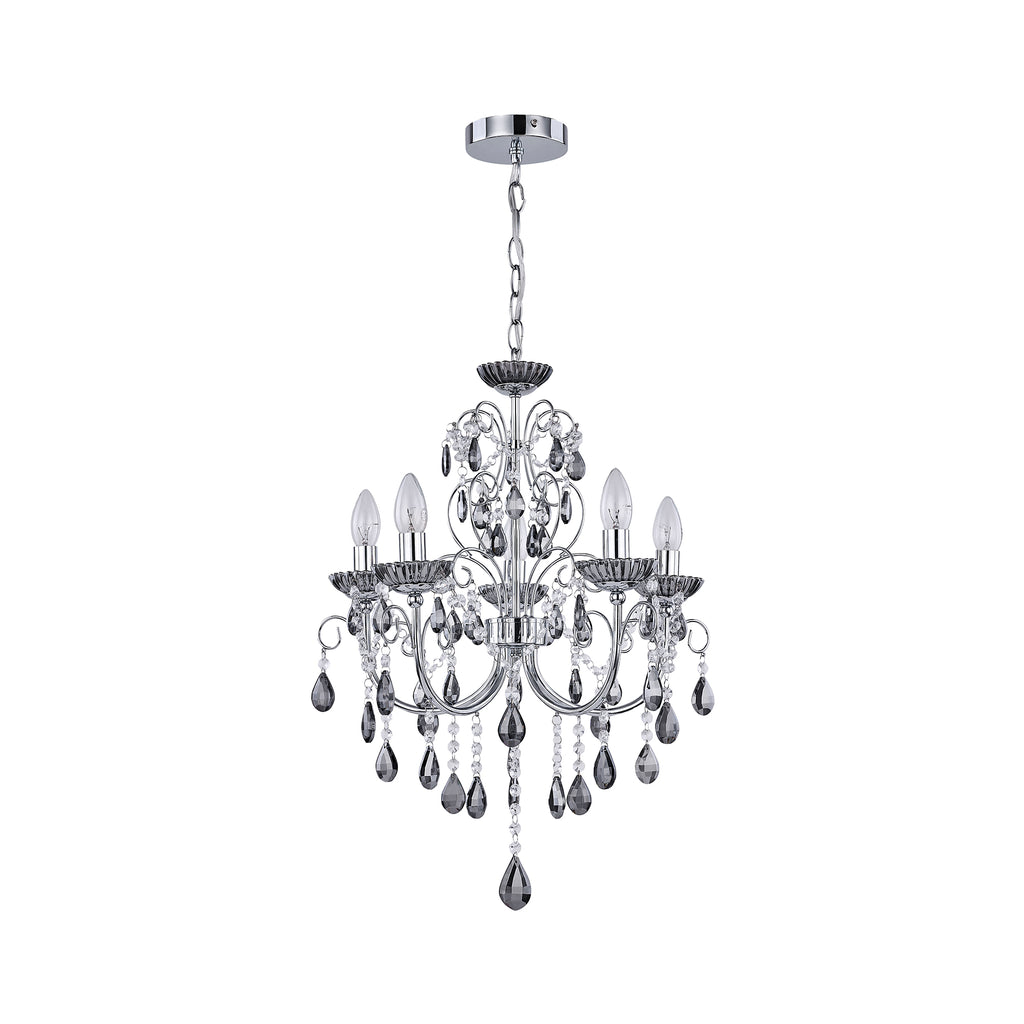 Rovert 5 Light Small Chandelier Chrome & Smoke - LL002CH109S