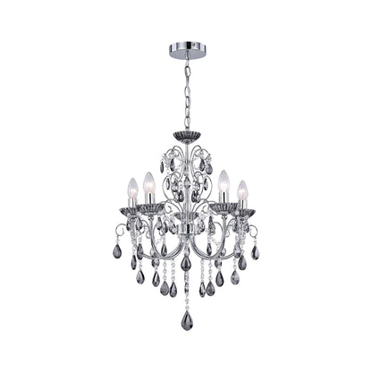 Rovert 5 Light Small Chandelier Chrome & Smoke - LL002CH109S