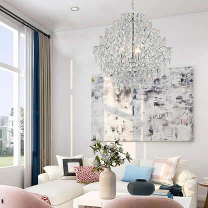 Baroque 5 Light Large Chandelier Chrome & Clear - LL002CH113L