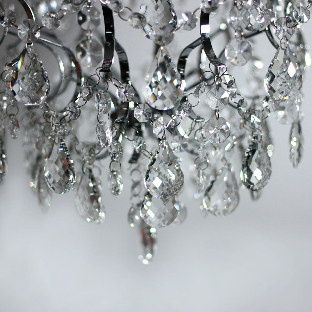 Baroque 1 Light Small Chandelier Chrome & Clear - LL002CH113S