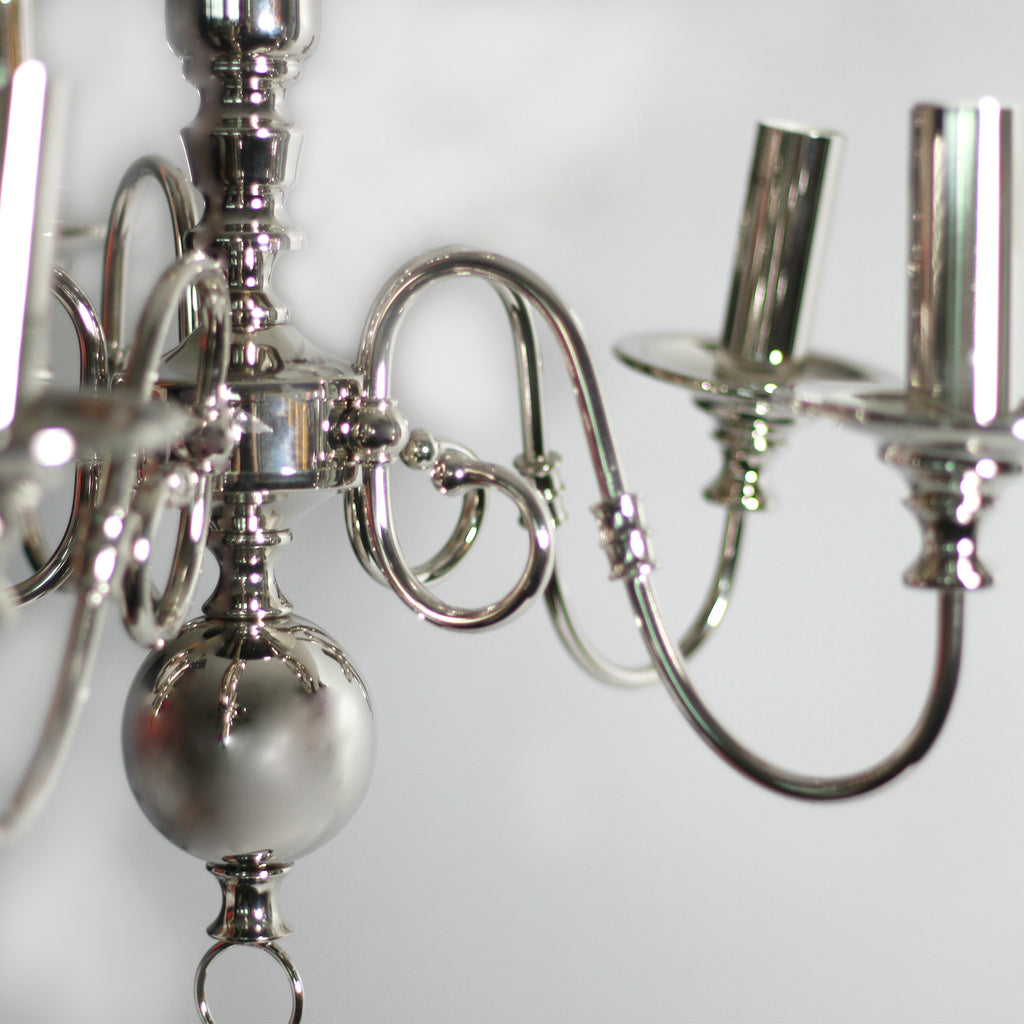 Ganeed Rustic 9 Light Large Chandelier Polished Nickel - LL002CH115L