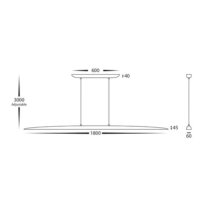 Noce Walnut Timber 1800mm Linear Pendant