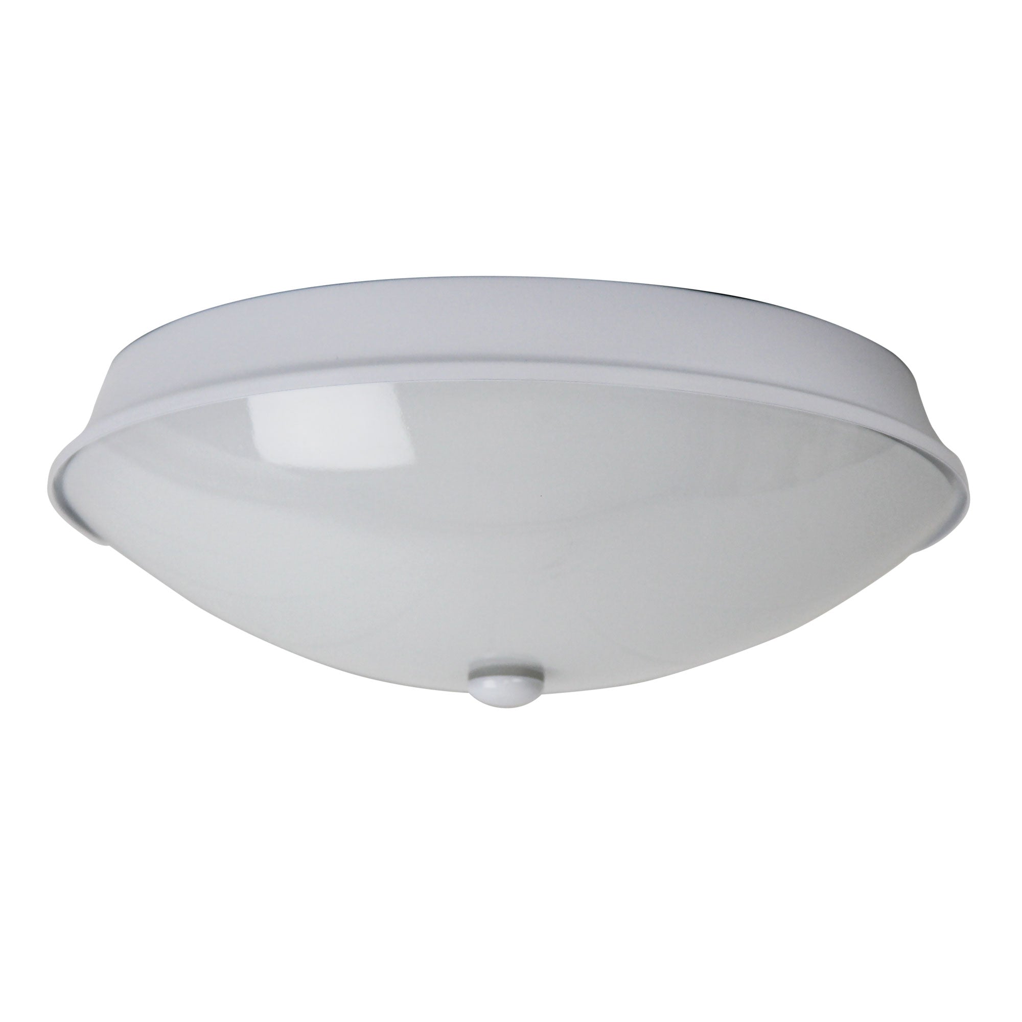 Button Oyster 25cm White Aluminium and Opal