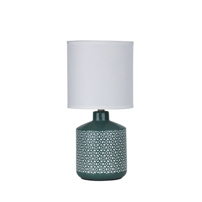 Celia Table Lamp Green With White Shade