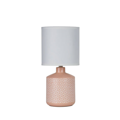 Celia Table Lamp Pink With White Shade