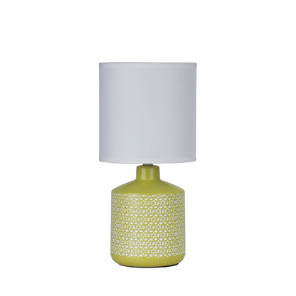 Celia Table Lamp Yellow With White Shade