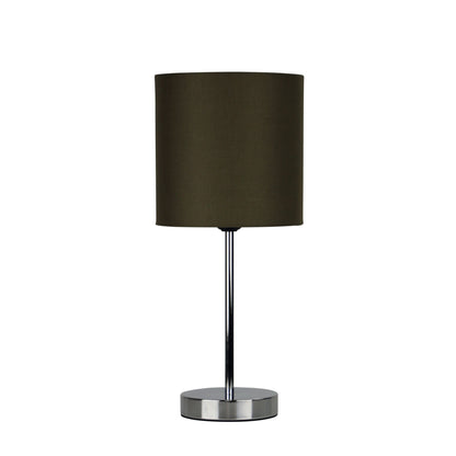 Zola Table Lamp Chrome and Taupe Shade