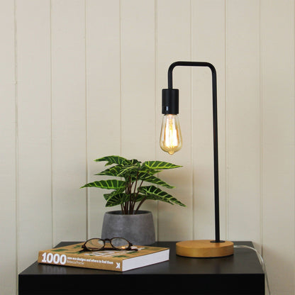 Lane Table Lamp Base Timber With Black Arm