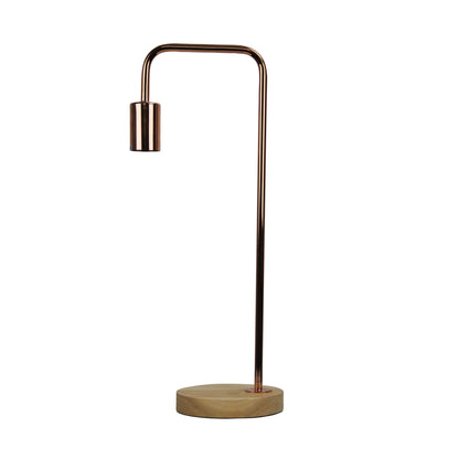 Lane Table Lamp Base Timber With Copper Arm