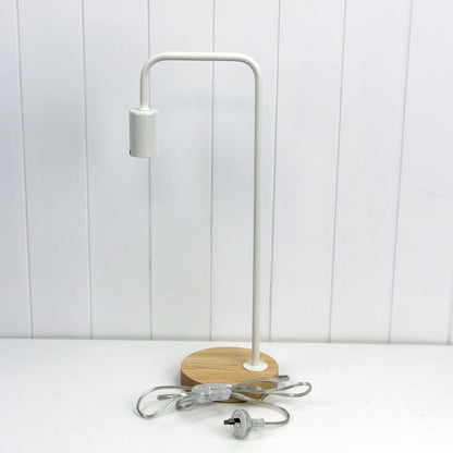 Lane Table Lamp Base Timber With White Arm