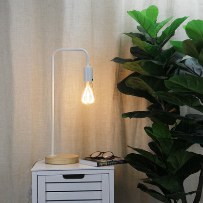 Lane Table Lamp Base Timber With White Arm