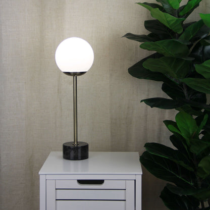 Milton Table Lamp Marble and Antique Brass