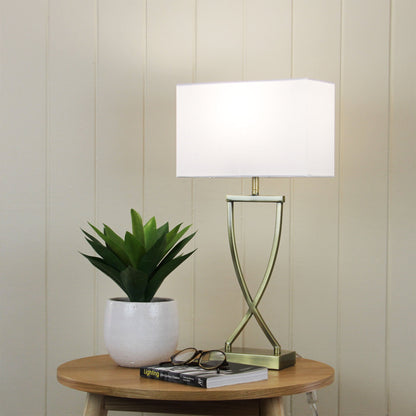 Chi Table Lamp Antique Brass Complete With Shade