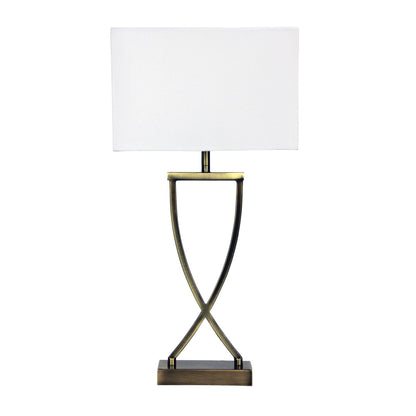 Chi Table Lamp Antique Brass Complete With Shade
