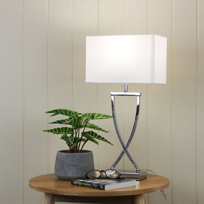 Chi Table Lamp Chrome Complete With Shade