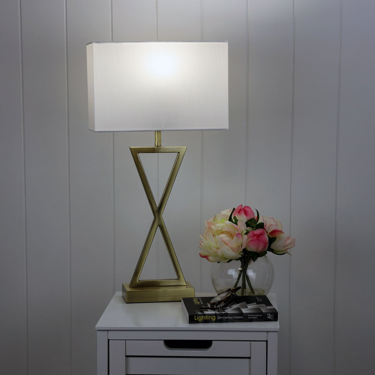 Kizz Table Lamp Antique Brass Complete With Shade