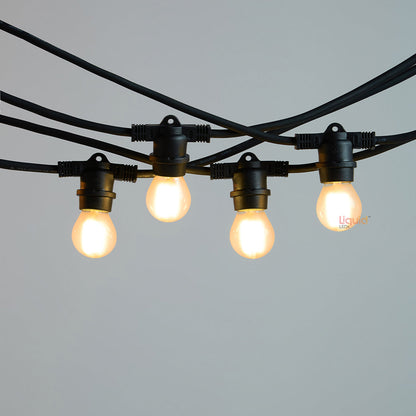 10m Black Festoon String Lights with 10 Bulb 240V