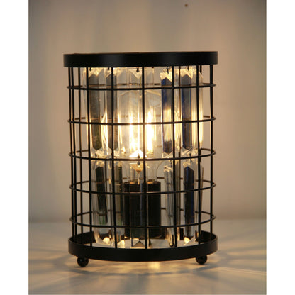 Delaware Table Lamp Black and Crystal