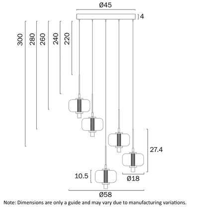 VOLEN 5 LIGHT PENDANT
