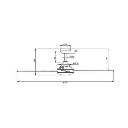 AC Ceiling Fan 52" Aluminium - MP1248-FANS-Martec