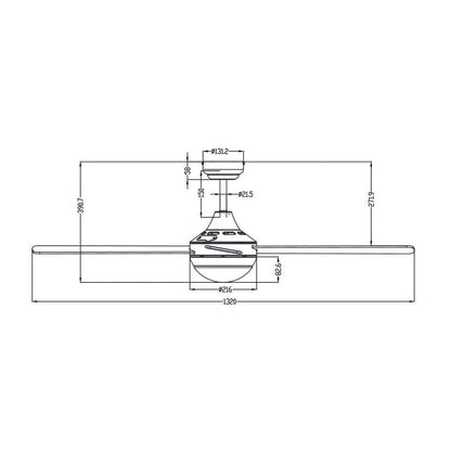 AC Ceiling Fan 52" With Light Black - MP1248-4-E27/BLK-AC Ceiling Fans With Light-3A