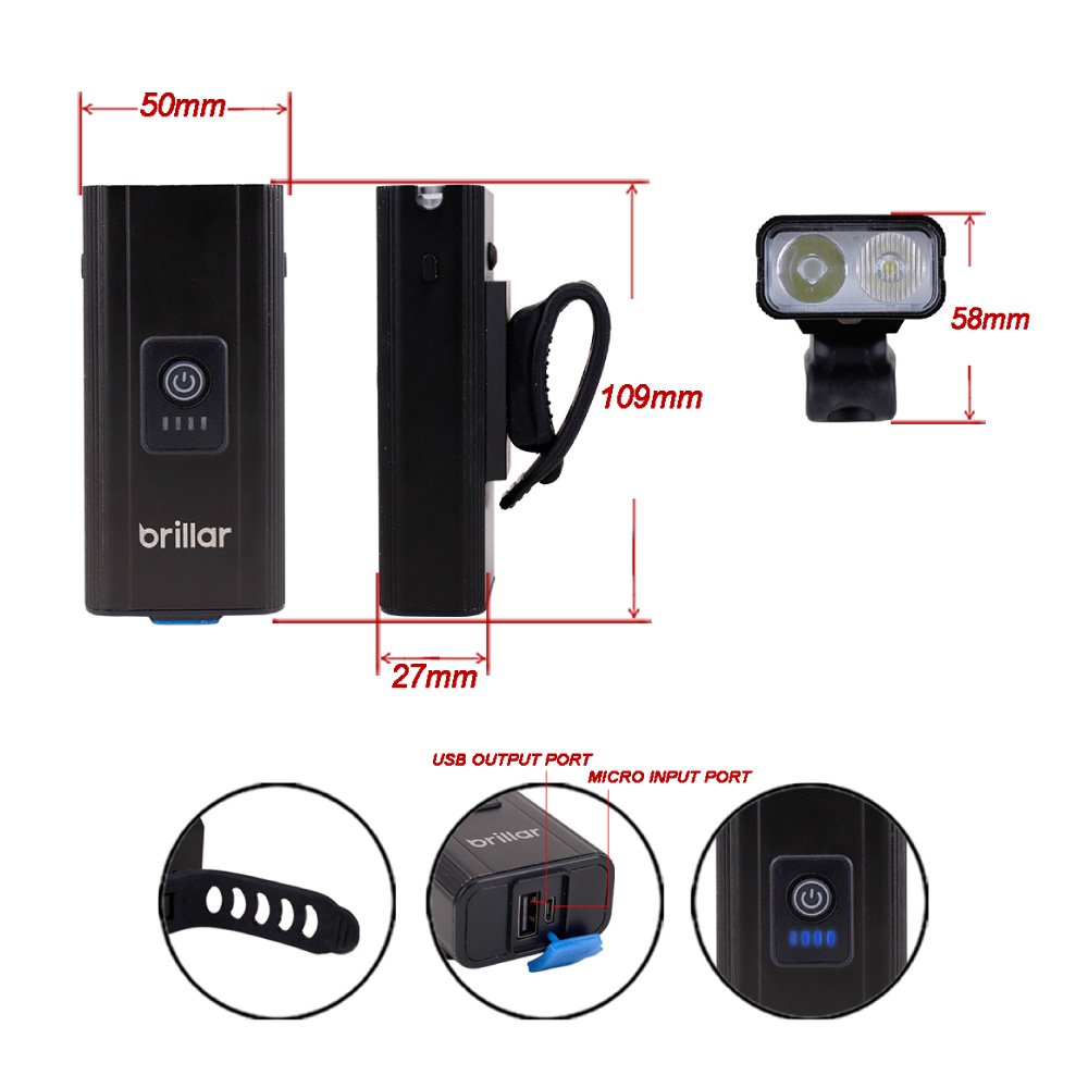 Night Rider - 300 Lumen Rechargeable Multifunctional Bike Light--Brillar
