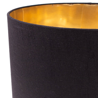 Cafe Lighting PAOLA - 38cm Black Linen Drum Lamp Shade Only Cafe Lighting and Living, ACCESSORIES, cafe-lighting-paola-38cm-black-linen-drum-lamp-shade-only-table-lamp-base-suspension-require