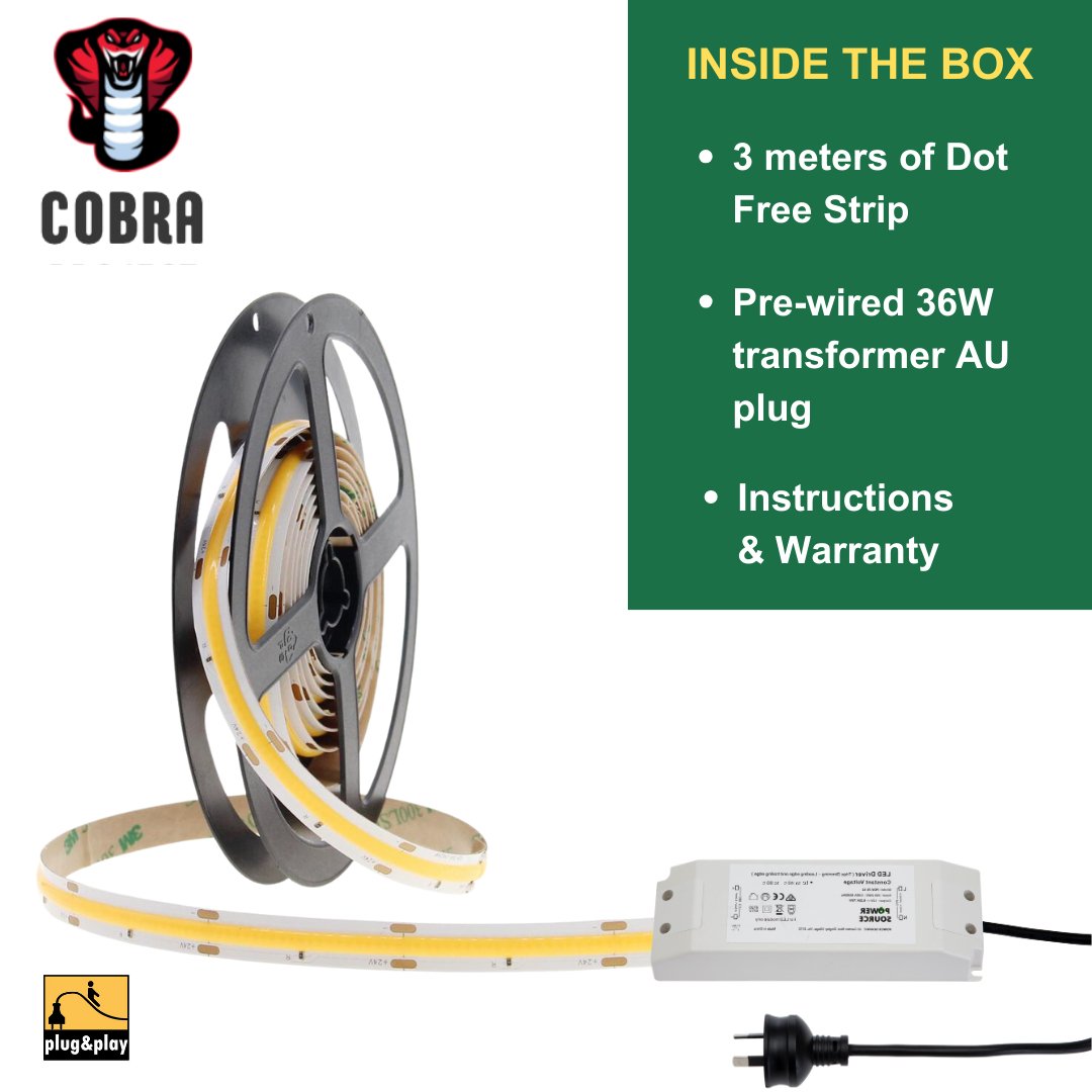 COBRA 30W 3 meter Cool White LED Strip Lighting Kit-Strip light-Dropli