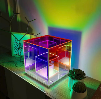 Colorful 3D Cube RGB modern desk decoration-Night Lights-Dropli