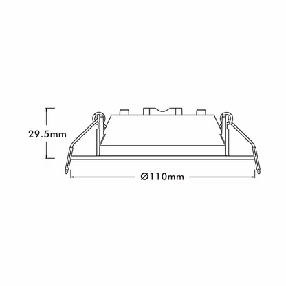 3A Lighting 10W Tri-Colour Dimmable LED Low Profile Downlight 90mm Cut out