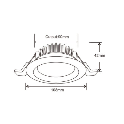DL110C 13W Tri-Colour Dimmable Aluminium LED Downlight 90mm cut out-LED downlight-COPY