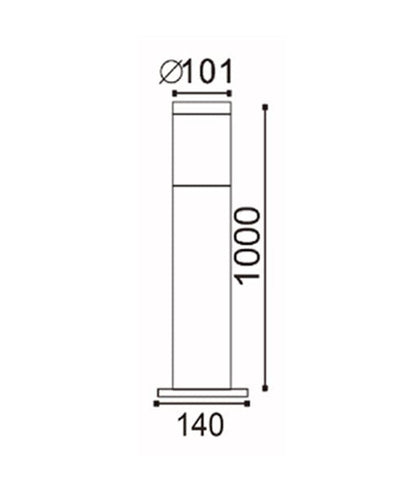 Elanora Exterior Long Bollard ES 304 Stainless Steel IP44 1000mm - CLA1615L